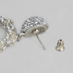 Silver-Toned Circular Drop Earrings